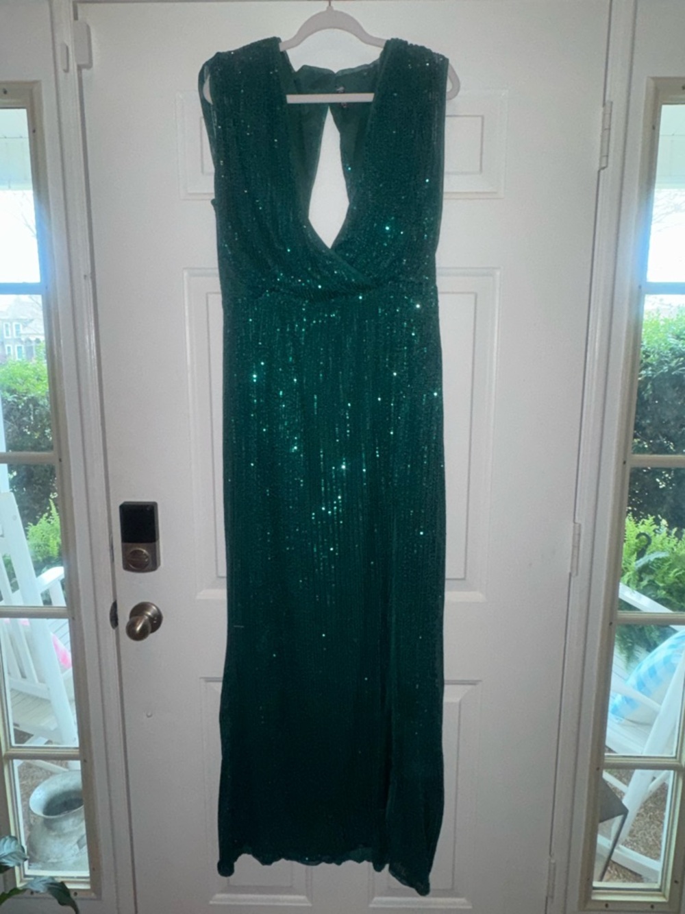 Emerald Green Sequin Evening Gown